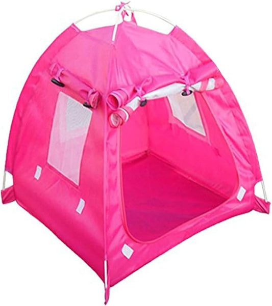 Breathable Washable Pet Puppy Kennel Dog Cat Folding Indoor Outdoor House Bed Tent (Rose Red,L)