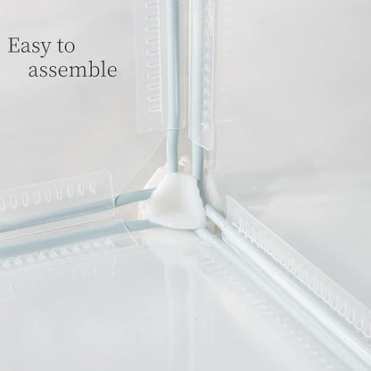 Transparent Clear Small Animal Playpen, Guinea Pig Cages, Puppy Dog Playpen, Pet Playpen, Rabbit Bunny Indoor Fence Pen Enclosure, White Clear Plastic Playpen,12X12 Inch, 12Panels