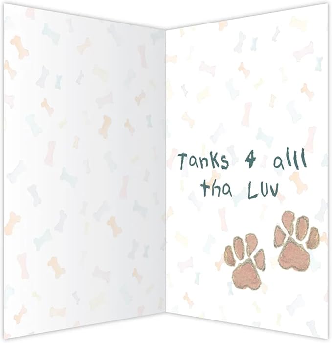 Dog Speak World's Greatest Pet Sitter Greeting Card Wurld'z Gratest Pet Sitter Thank You Appreciation Card with Dog Paws and Envelope 4.75" x 6.75"