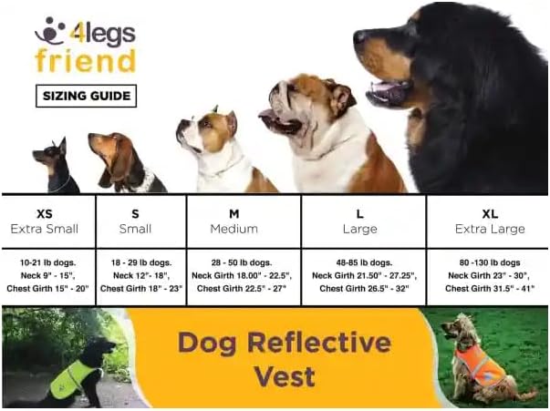 Safety Reflective Vest for Dogs - High Visibility for Outdoor Activity Day and Night, Protect Your Pet from Cars & Hunting Accidents