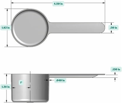 50 mL (50 CC | 1.69 Oz.) Long Handle Plastic Measuring Scoop for Coffee, Protein Powder, Pet Food, Spices, Grains, Dry Goods – Food-Grade BPA-Free (Pack of 25)
