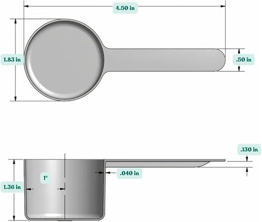 50 mL (50 CC | 1.69 Oz.) Long Handle Plastic Measuring Scoop for Coffee, Protein Powder, Pet Food, Spices, Grains, Dry Goods – Food-Grade BPA-Free (Pack of 10)