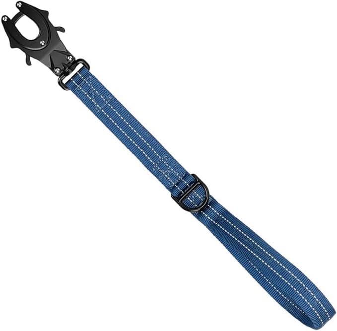 ICEFANG Short Dog Leash 25 Inch Reflective Nylon Traffic Leash with Padded Handle,Heavy Duty Auto Lock Swivel Clip for Medium Large Dogs No Pull Training Walking (Blue, 25 Inch)