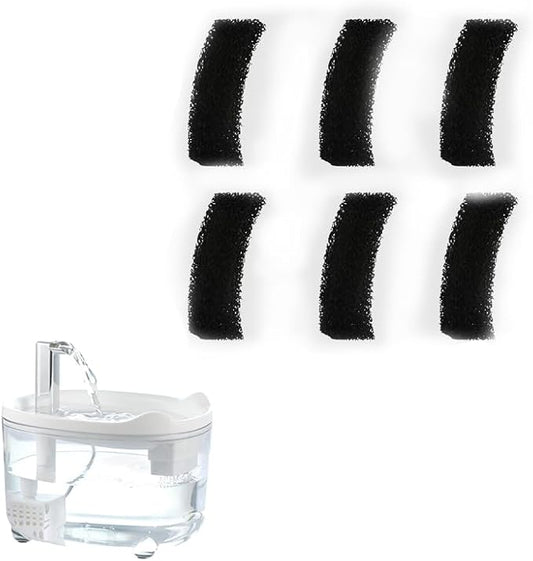 Cat Water Fountain - Automatic 50oz Pet Water Fountain 6PCS Replacement Filters for Cats & Dogs Water Fountain (Replacement Filters, M)
