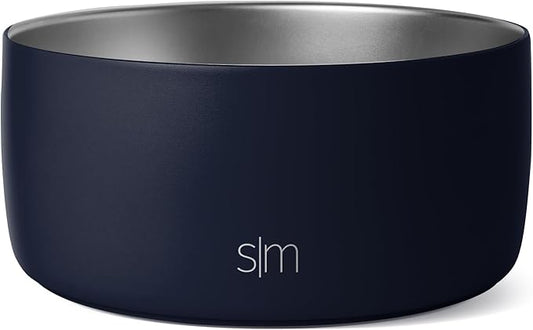 Simple Modern Stainless Steel Pet Water Bowl for Dogs & Cats | Reusable Insulated Stainless Steel Food Bowls for Dog Cat | No Tip No Slip BPA Free | Bentley Collection | Large (64oz) | Deep Ocean