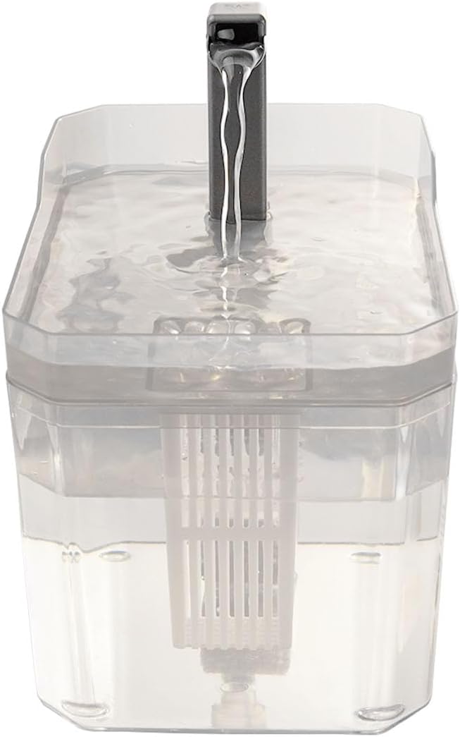 Plastic Cat Water Fountains Transparent and Visible Tank,50.7Oz/1.5L Cat and Dog Drinking Bowl Water Foutain Indoor Easy to Clean Small Pet Water Fountain with Quiet Pump