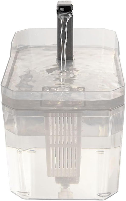 Plastic Cat Water Fountains Transparent and Visible Tank,50.7Oz/1.5L Cat and Dog Drinking Bowl Water Foutain Indoor Easy to Clean Small Pet Water Fountain with Quiet Pump