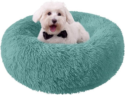 Nisrada Dog Bed for Small Medium Large Dogs, 24 inch Calming Dogs Bed, Washable-Round Cozy Soft Pet Bed for Puppy and Kitten with Slip-Resistant Bottom