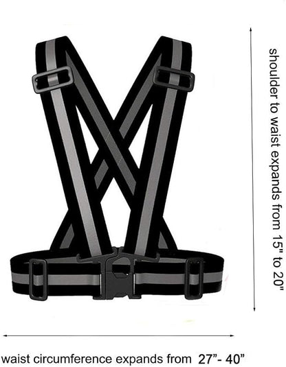 Reflective Vest Running Gear 2Pack, High Visibility Adjustable Safety Ves for Night Cycling,Hiking, Jogging,Dog Walking