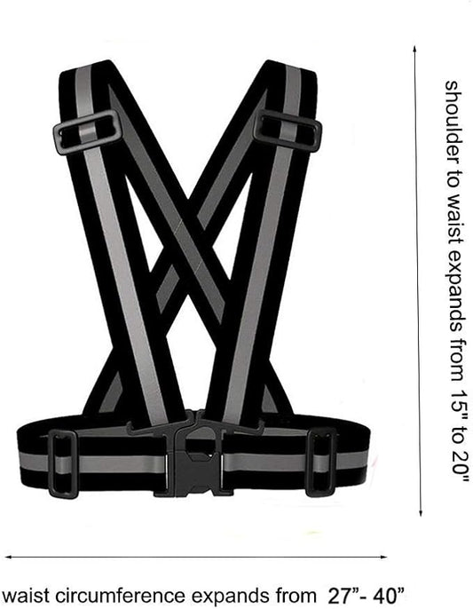 Reflective Vest Running Gear 2Pack, High Visibility Adjustable Safety Ves for Night Cycling,Hiking, Jogging,Dog Walking