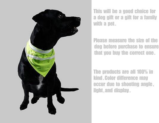2 Pack Reflective Dog Bandana for Night Safety - High Visibility Adjustable Dog Scarf in Orange/Yellow, Fits Small Medium Large Dogs(Medium)