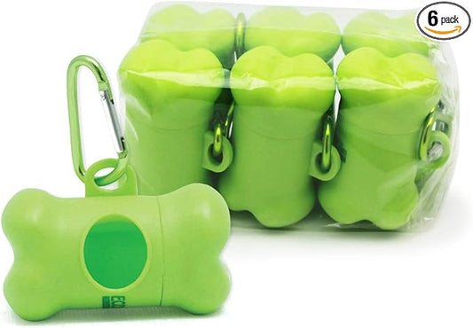 Wholesale 6 Pk Dog Poop Bag Dispenser w/Stainless Steel Carabiner Clip - Dog Waste Poopbags Holder (PB0009)