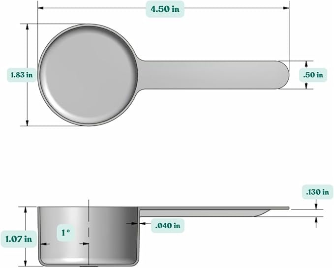 8 Teaspoon (39 mL | 1.32 Oz.) Long Handle Plastic Measuring Scoop for Coffee, Protein Powder, Pet Food, Spices, Grains, Dry Goods – Food-Grade BPA-Free (Pack of 10)
