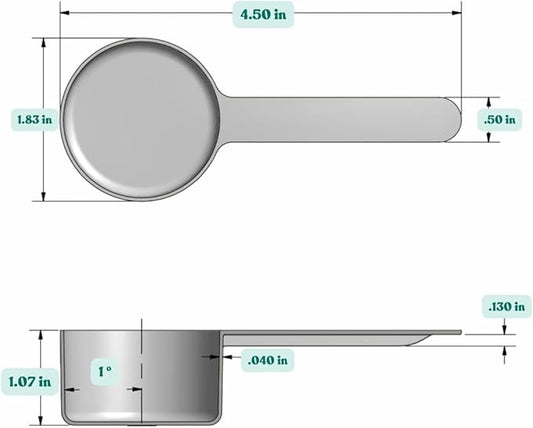 8 Teaspoon (39 mL | 1.32 Oz.) Long Handle Plastic Measuring Scoop for Coffee, Protein Powder, Pet Food, Spices, Grains, Dry Goods – Food-Grade BPA-Free (Pack of 1)