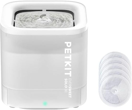 PETKIT New Wireless Pump Dog Cat Water Fountain with 5 pcs Filters, Quiet and Anti-Dry Pet Water Fountain with Wireless Pump for Indoor Cats/Dogs
