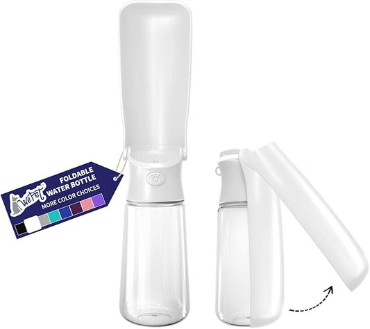 WePet Foldable Portable Dog Water Bottle Puppy Water Dispenser with Drinking Feeder, 19 OZ, High-Temperature Resistant Leak Proof for Pets Outdoor Walking, Hiking, Travel, Food Grade Plastic BPA Free