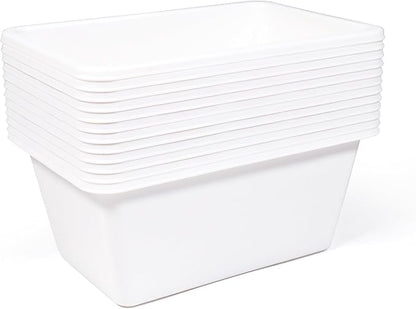 Humble Crew Toy Storage Bins for Kids, Set of 12, White, Small - Sturdy, Colorful Plastic Storage Bins for Classroom, Playroom, Nursery, and More - Premium Toddlers Toy Organizer Bins