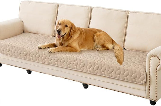 Ameritex Waterproof Pet Bed Cover Anti-Slip Dog Bed Blanket for Sofa and Furniture Waterproof New Pattern Design (Beige, 30x80 Inch (Pack of 1))