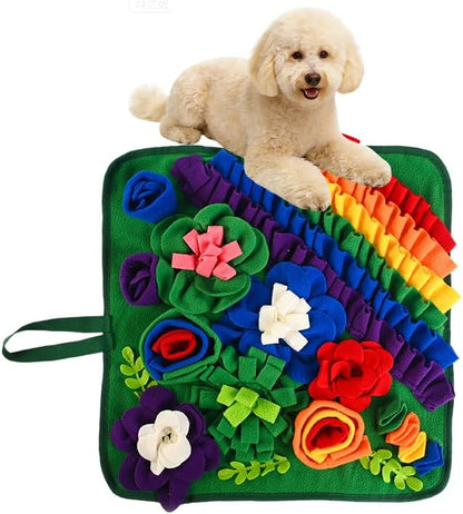 Snuffle Mat for Dogs Cats, Pet Treats Feeding Mat, 17.7x17.7inch for Small/Medium, Interactive Dog Puzzle Toys, Felt Wool Dog Sniff Mats for Slow Feed, Encourages Natural Foraging Skills