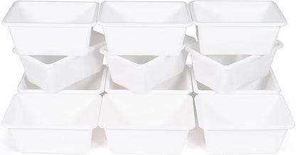 Humble Crew Toy Storage Bins for Kids, Set of 12, White, Small - Sturdy, Colorful Plastic Storage Bins for Classroom, Playroom, Nursery, and More - Premium Toddlers Toy Organizer Bins