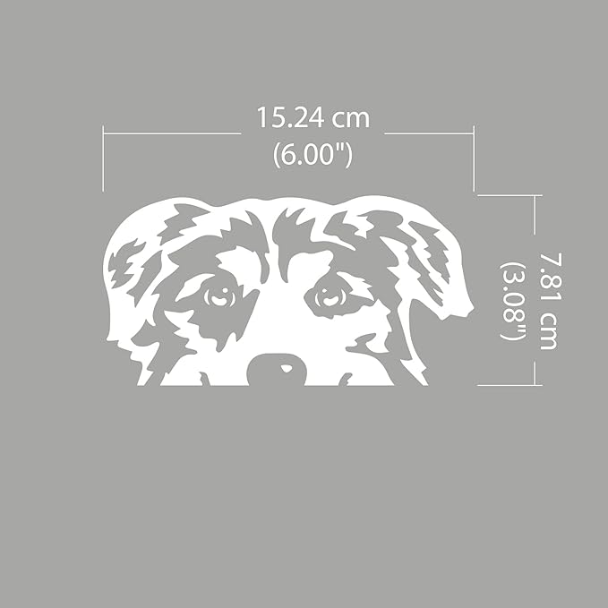 WIRESTER 6 inch Clear Vinyl Decal Sticker Decoration for Car Window (Or Any Flat Surface) - Australian Shepherd