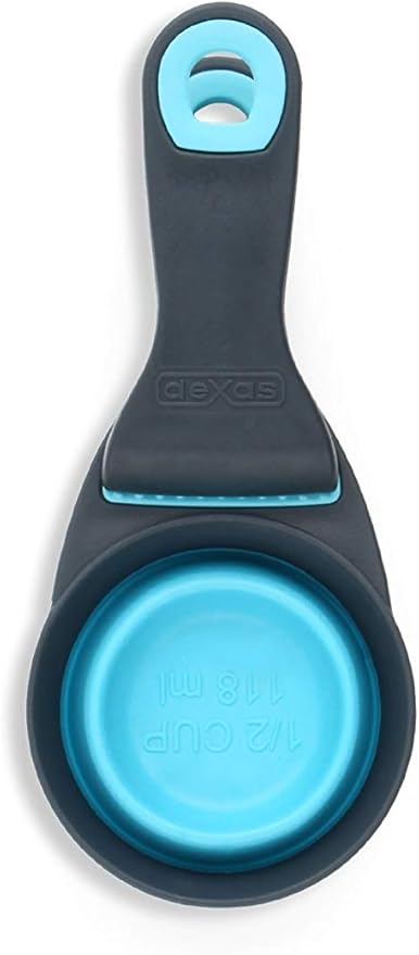 Dexas Popware for Pets Collapsible KlipScoop, 1/2 Capacity, Gray/Blue