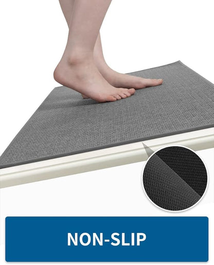 MontVoo Kitchen Rugs and Mats Non Skid Washable, Absorbent Runner Rugs for Kitchen, Front of Sink, Kitchen Mats for Floor (Dark Grey, 20"x32")