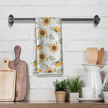 Sunny Kitchen Towels for Mom-Sunflower Absorbent Microfiber Dish Towel,Great Gift for Hostess,New Home,Women,Friends,Housewarming on Birthday Christmas Mother's Day 16" x 24”