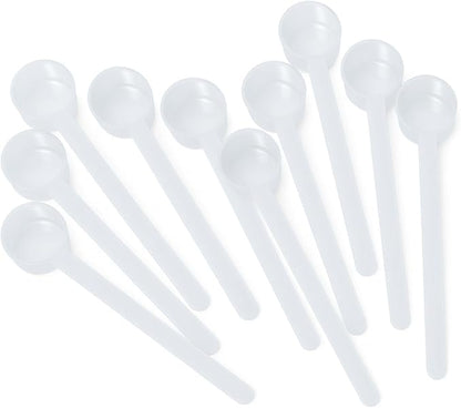1/2 Tablespoon (1.5 Teaspoon | 7.5 mL) Long Handle Plastic Measuring Spoon for Coffee, Protein Powder, Pet Food, Spices, Grains, Dry Goods – Food-Grade BPA-Free (Pack of 10)