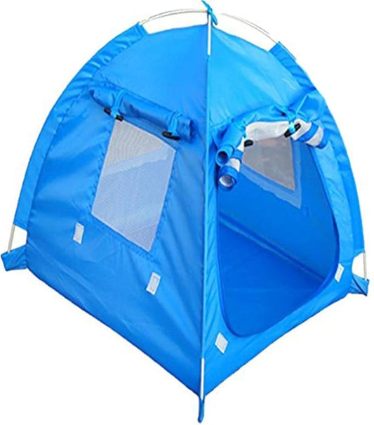 Breathable Washable Pet Puppy Kennel Dog Cat Folding Indoor Outdoor House Bed Tent (Blue,L)