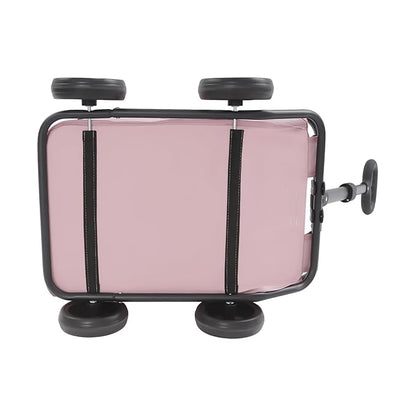 Dog Stroller, Foldable Multifunctional Pet Carts Portable Mini Dog Strollers with 4 Wheels & 360° Rotatable Handle for Small Cats Dogs Puppy Up to 16.53 LBS (Pink)