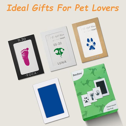 Inkless Paw Print Kit,Dog Paw Print Kit,Dog Nose Print Kit,Clean Touch Ink Pads and Imprint Cards,Pet Paw Print Impression Kit for Dogs Cats Footprint Keepsake