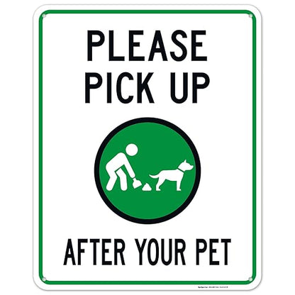 Clean Up After Your Dog Sign, Please Pick Up After Your Pet Sign, 24x30 Inches, 55 mil Thick HDPS (high Density polystyrene), Made in USA
