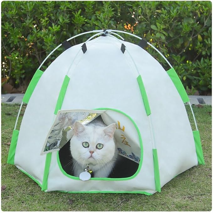Cute Cat Teepee Cave, Cat Tent Foldable Indoor Outdoor with Thick Mat,Puppy Bed Tent,Bunny Pet Tent Teepee,Portable Dog House Teepee Tent, Cat Bed,Dog Bed Tent,Puppy Bunny,Pet Tent Teepee (K, S)