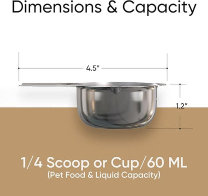 Color Up ¼ Cup Pet Food Scoop – Stainless Steel Dog Food Scoop Cup (4 Tbsp) – Durable, Rust-Resistant Measuring Scoop for Dogs, Cats, Birds & Rabbits – Ideal for Dry Food & Treats