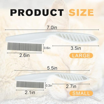 Pet Hair Comb, 2025 New Multifunctional Pet Grooming Brush Pet Hair Comb Tear Stain Removal, Fine-Tooth Stainless Grooming Massage Comb Stainless for Small Dogs Puppies (Blue)