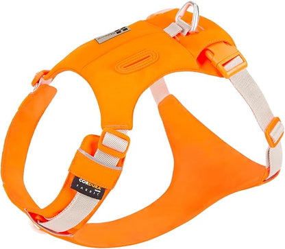 Lightweight Dog Harness, Large to Very Large Breeds, Adjustable Fit.Pet Harness with Pocket, Dog Training Harness for Outdoor Walking Running, Hiking (Orange, XL)