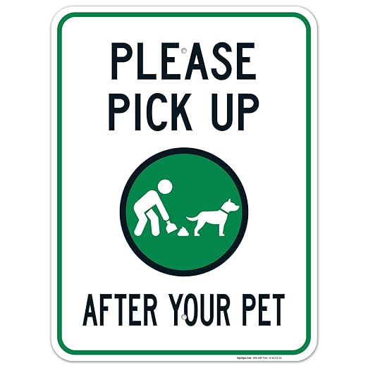 Clean Up After Your Dog Sign, Please Pick Up After Your Pet Sign, 18x24 Inches, Rust Free .063 Aluminum, Fade Resistant, Easy Mounting, Indoor/Outdoor Use, Made in USA