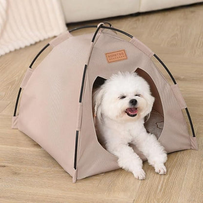 Cute Cat Teepee Cave, Cat Tent Foldable Indoor Outdoor with Thick Mat,Puppy Bed Tent,Bunny Pet Tent Teepee,Portable Dog House Teepee Tent, Cat Bed,Dog Bed Tent,Puppy Bunny,Pet Tent Teepee (P, S)