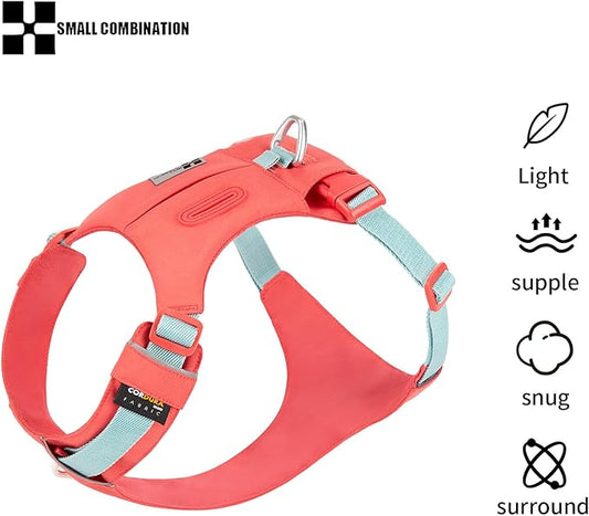 Lightweight Dog Harness, Large to Very Large Breeds, Adjustable Fit.Pet Harness with Pocket, Dog Training Harness for Outdoor Walking Running, Hiking (Watermelon Red, XL)