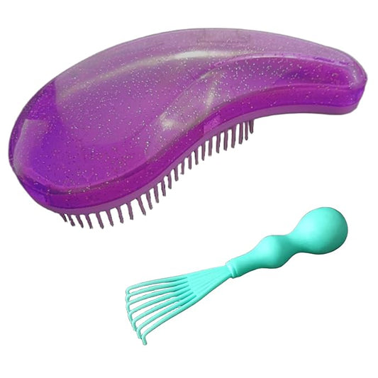 Gentle Grooming Puppy Brush with Gift Box ， Fit for Small Dog ， Yorkie, Shih Tzu, Maltipoo, Maltese and Pomeranian ，Toy Poodle Accessories, Soft Bristle (Glitter Rose Red)