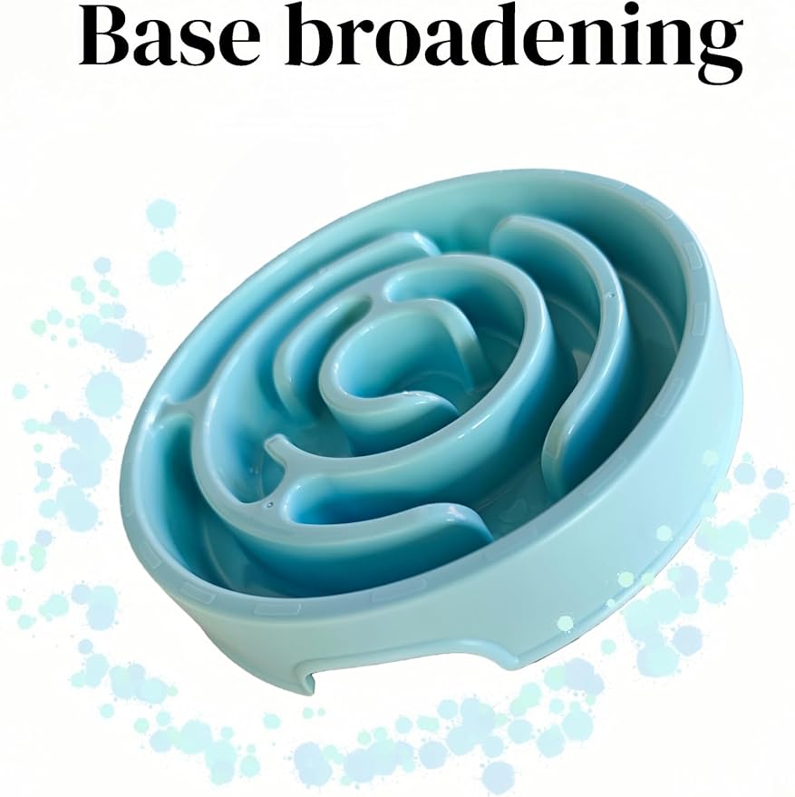 Pet Slow Feeder Bowl - Anti-Choking Maze Design, Universal for Dogs & Cats, Anti-Slip & Anti-Tip (Bowl-Light Blue)