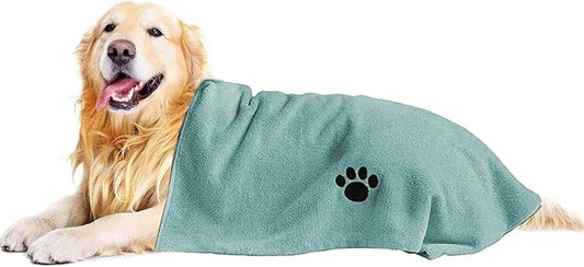 Microfiber Dog Towels for Drying Dogs, Super Absorbent and Soft Pet Grooming Towel, 40 Inch X 23.6 Inch, Perfect for Large, Medium or Small Dogs, Lake Blue