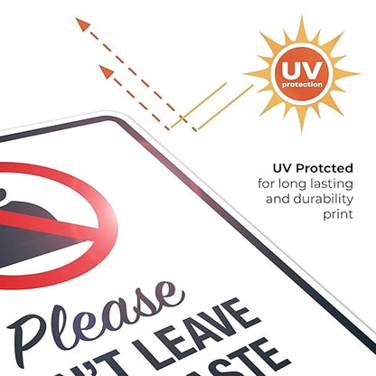 Please Don't Leave Dog Waste Bags Here 24x30 Inches, Rust Free .063 Aluminum, Fade Resistant, Made in USA