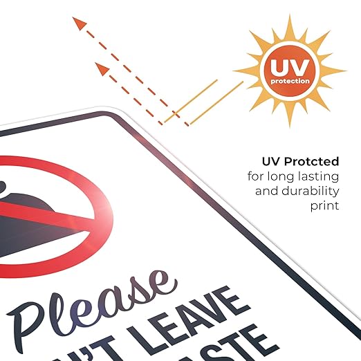 Please Don’t Leave Dog Waste Bags Here 24x30 Inches, 55 mil Thick HDPS (high Density polystyrene), Made in USA