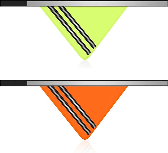 2 Pcs Reflective Dog Bandana with Neon Orange Green Color High Visibility Reflective Dog Scarf Safety Gear Hook and Loop Tape Triangle Bib Accessories for Hunting Walking Camping