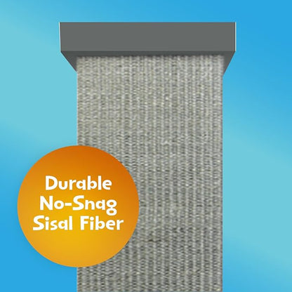SmartCat Ultimate Scratching Post – Gray, Large 32 Inch Tower - Sisal Fiber, Simple Design - For All Cats