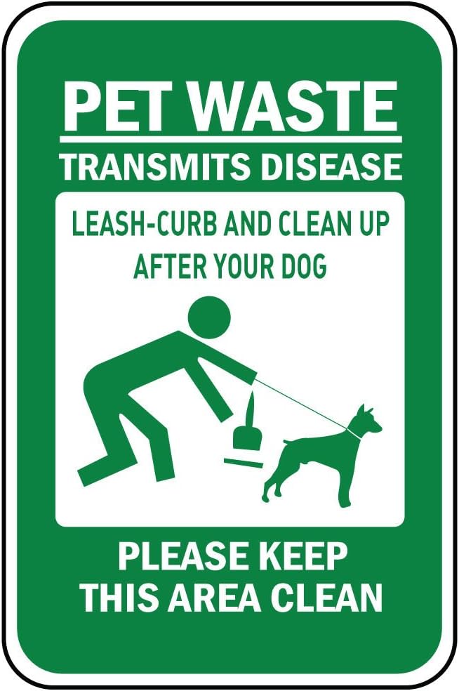 Pet Waste Transmits Disease Leash-Curb Clean Up Dog Keep Clean SVinyl Sticker Decal 8"