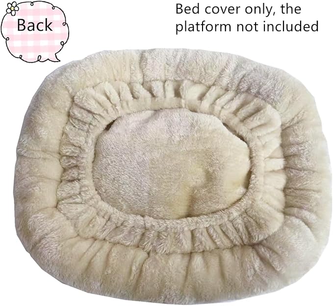 SHENGOCASE Cat Tree Tower Accessories Replacement Parts Top Cushion Bed Cover for Cat Perch with Elastic Band (15.7" x 15.7", Beige)