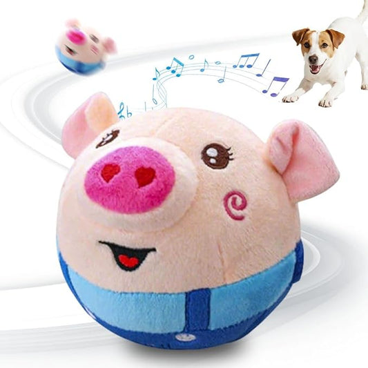 Interactive Dog Toys, 2026 New Active Moving Pet Plush Toy, Rechargeable Squeaky Dog Ball Toy with Talking Sound, Washable Cartoon Pig Plush Toy (#09)
